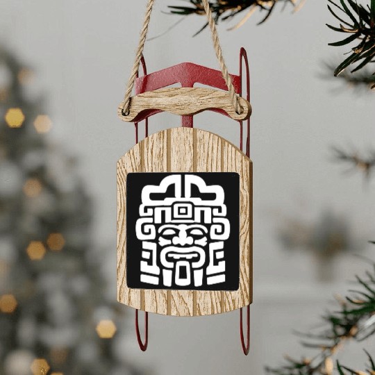 Aztec God Ancient Mythology Mictlantecuhtli Mask Sled Ornaments