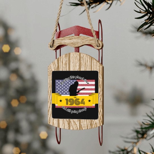 60th birthday Rocking this planet since 07/1964 Sled Ornaments