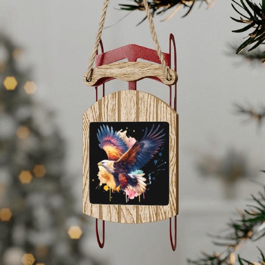 Wedge-tailed Eagle in Flight Sled Ornaments