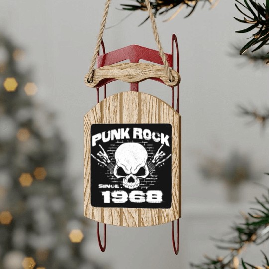 Vintage Grunge Punk since 1968 for 56th Birthday Sled Ornaments