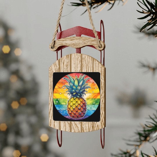 LGBTQ Pineapple Sled Ornaments
