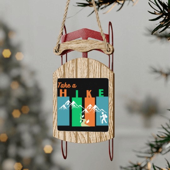 Take a hike Sled Ornaments