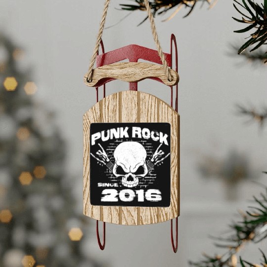 Punk Rock Since 2016 - Skull Rock Hands 8th Sled Ornaments