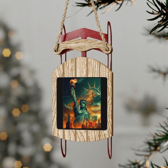 Statue of Liberty in New York USA Sled Ornaments