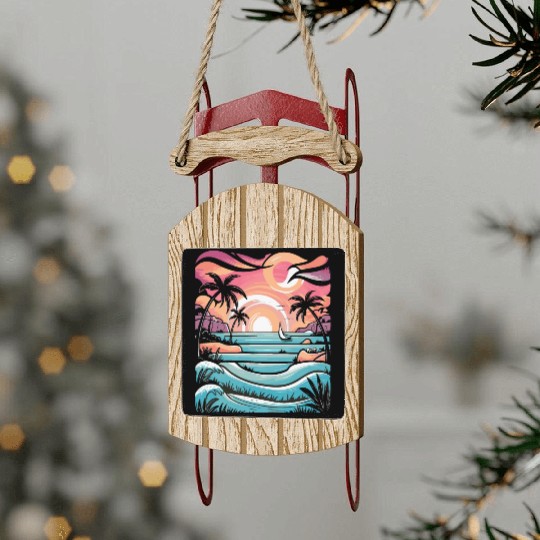 Azure Embrace Mediterranean Dreamscapes Sled Ornaments