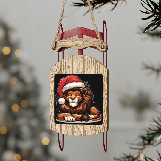 Christmas Hat Christmas Fairy Lights Lion Sled Ornaments