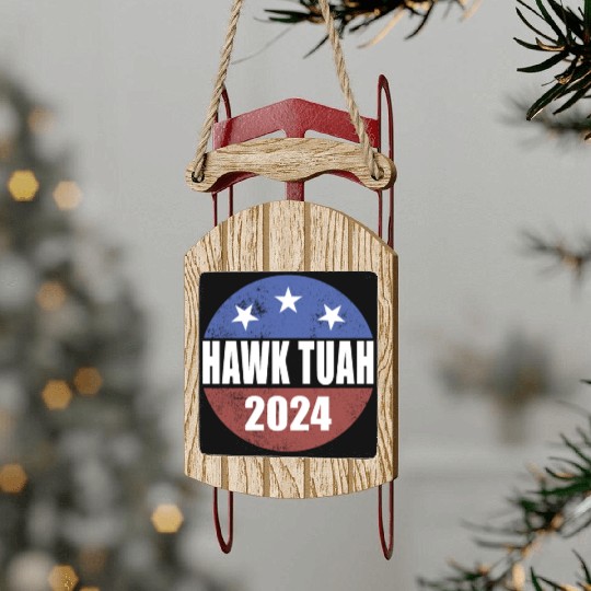 Hawk Tuah 2024 Election Button Hawk Tuahhawk tuah Sled Ornaments