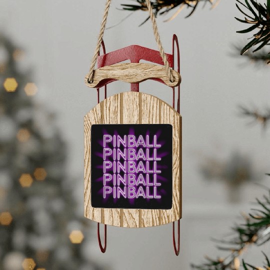 Pinball Purple Neon Sled Ornaments