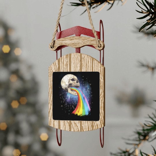 Goth Rock Satan Unicorn Festivals Death Metal Sled Ornaments