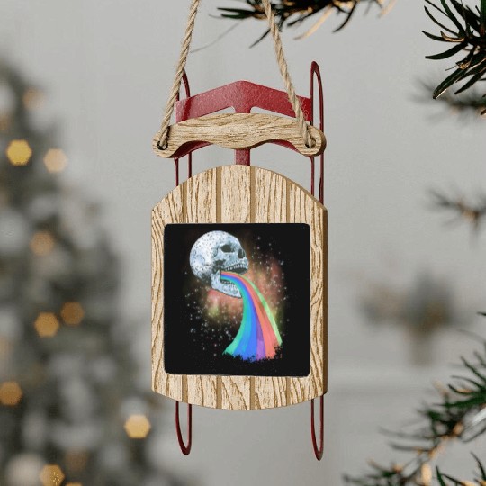 Goth Rock Satan Unicorn Festivals Death Metal Sled Ornaments