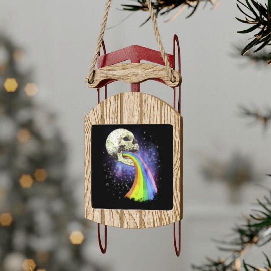 Goth Rock Satan Unicorn Festivals Death Metal Sled Ornaments