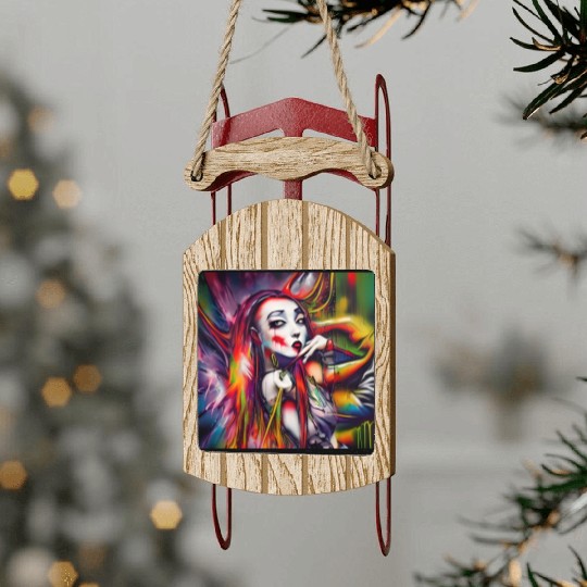 Ghost Witch Vampire Girl Dreams Pop Street Art Sled Ornaments