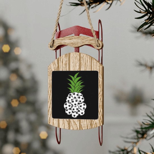 PINEAPPLE SOCCER BALL Sled Ornaments