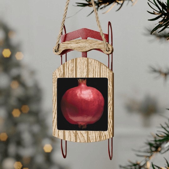 Pomegranate Realistic Sled Ornaments