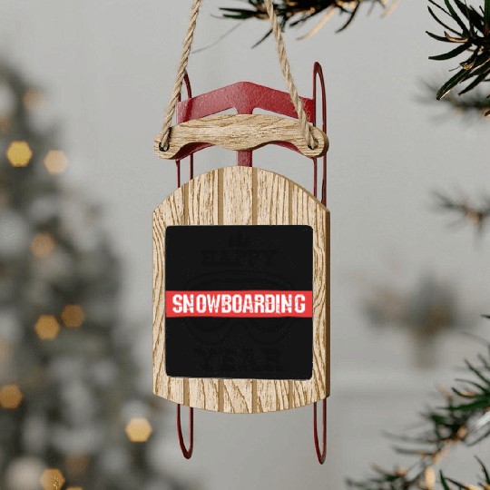 Happy Snowboarding Year Sled Ornaments