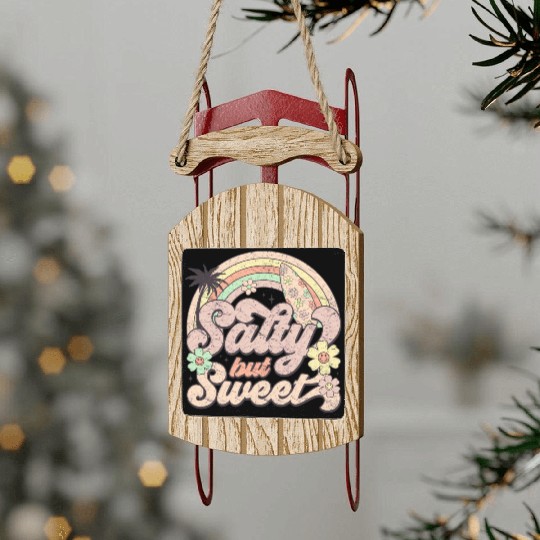 Salty but Sweet - Retro Summer Design Sled Ornaments