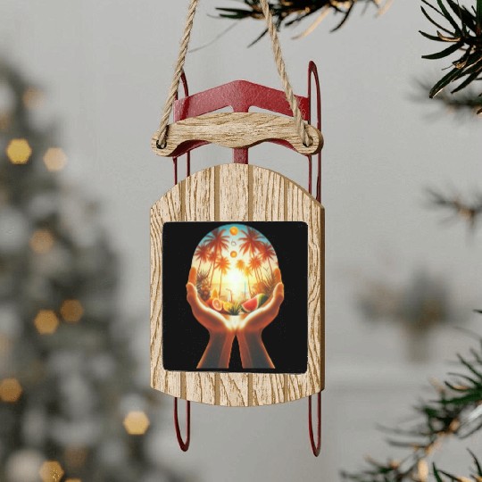 Sunset Paradise: Embrace the Season: Tropical Vibe Sled Ornaments