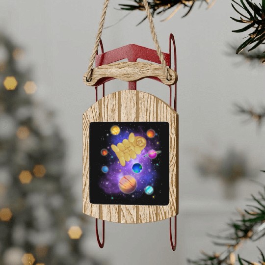 Tardigrade Space! Nerd, Geek Microbiology Science Sled Ornaments
