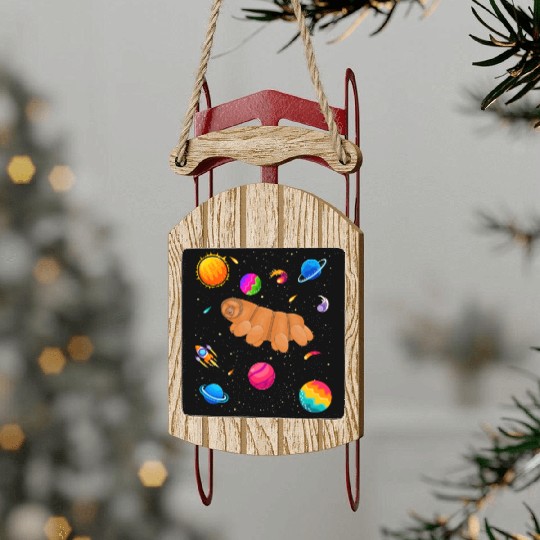 Tardigrade Space! Nerd, Geek Microbiology Science Sled Ornaments