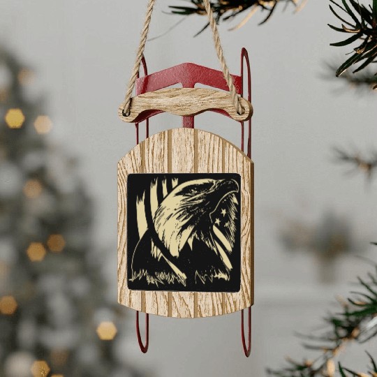 Veteran Design - US Veteran Pride Sled Ornaments