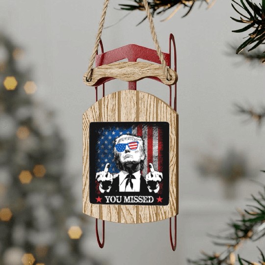 You Missed Trump 2024 US American Flag Sled Ornaments