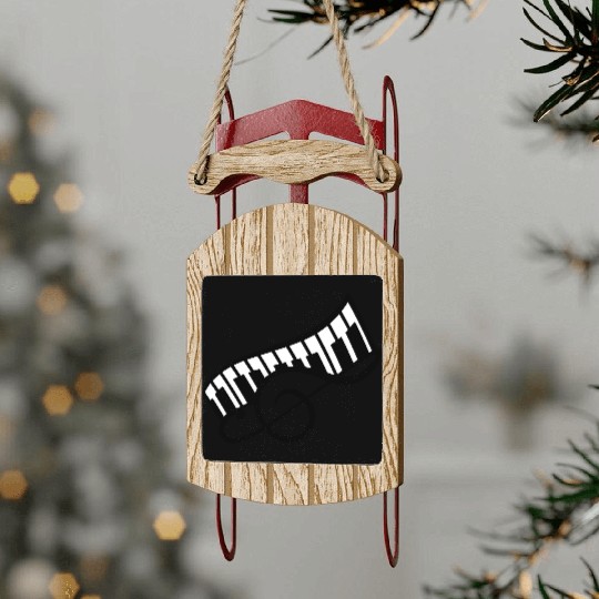 Music Clef Note Keyboard Piano Keys Party Treble Sled Ornaments