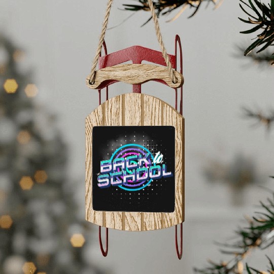 Back to school Retro Sled Ornaments