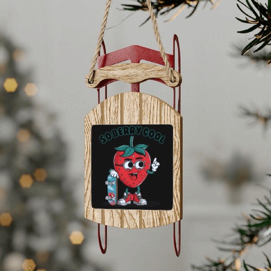 Groovy So Berry Cool Fruit Lover Strawberry Sled Ornaments
