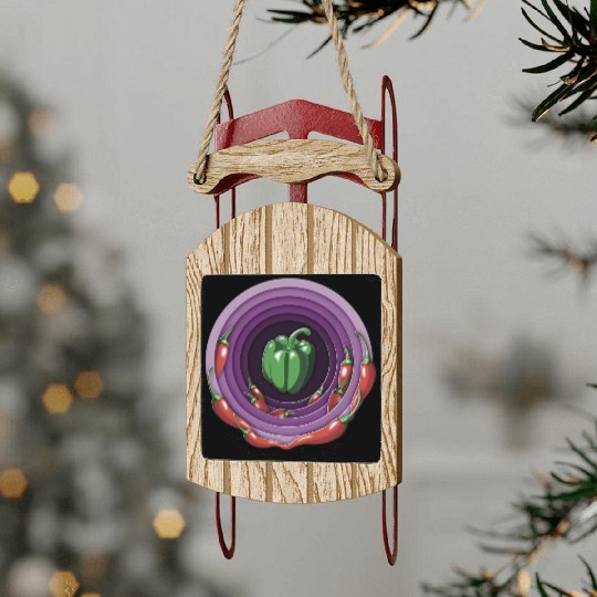 pepper tunnel journey Sled Ornaments