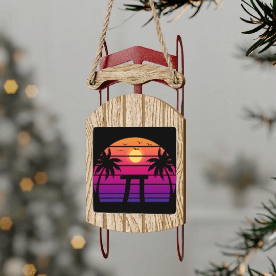 Born on Pi Day Math Equations Sunset Gift Sled Ornaments