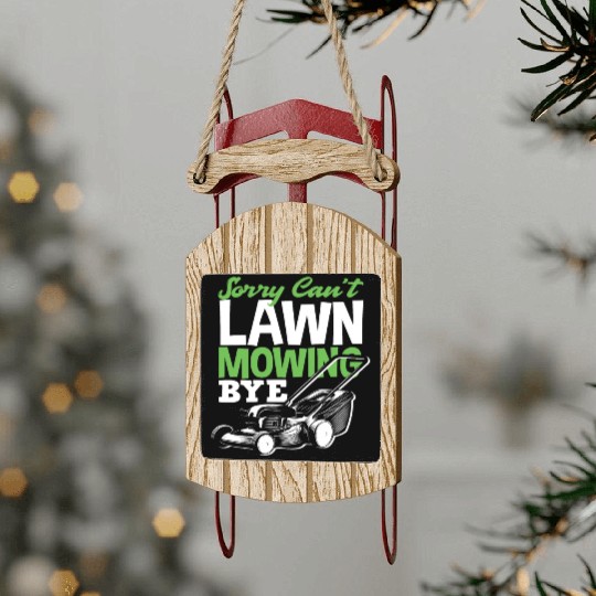 Landscaper Gardener Lawn Mowing Bye Sled Ornaments