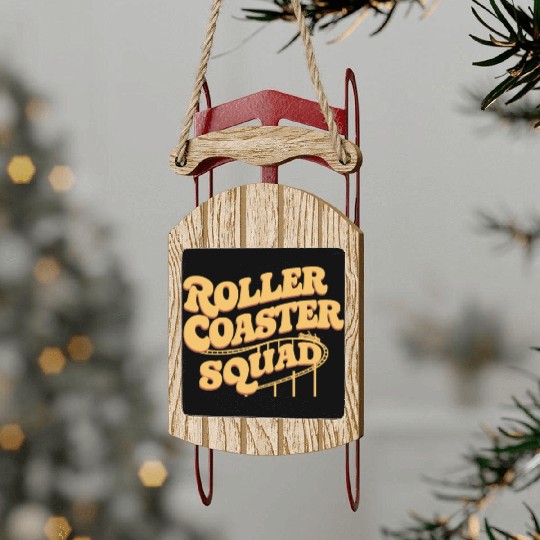 Roller Coaster Squad Fun Thrill Ride Team Sled Ornaments
