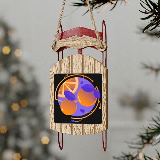 Orange Fruit Sled Ornaments