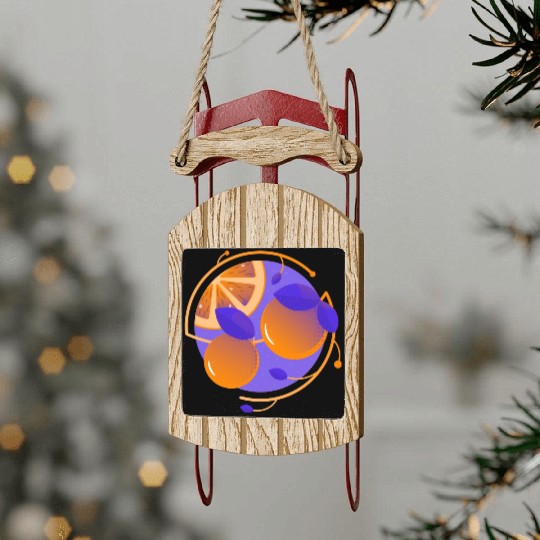 Orange Fruit Sled Ornaments