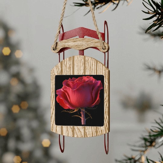 the rose nature design Sled Ornaments