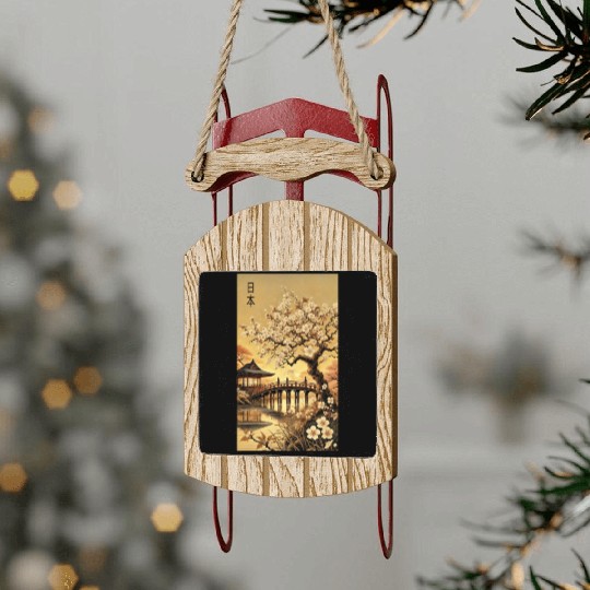 Japan church flowers Tokyo design Sled Ornaments