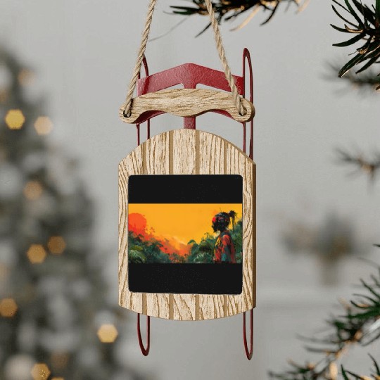 Digital Warrior: Tropical Twilight Sled Ornaments