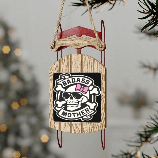 Badass Mother Skull LIKE US ON FACEBOOK # Sled Ornaments