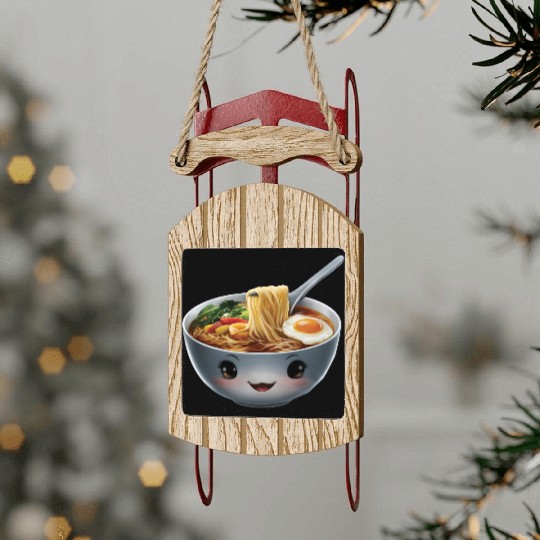 Happy Ramen Realistic Sled Ornaments