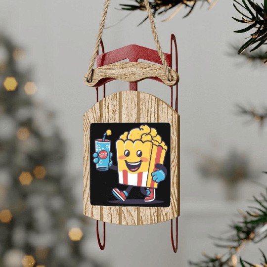 Popcorn and Soda: Moments of Joy Sled Ornaments