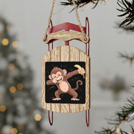 Cute Monkey for Kids for a Kid Sled Ornaments