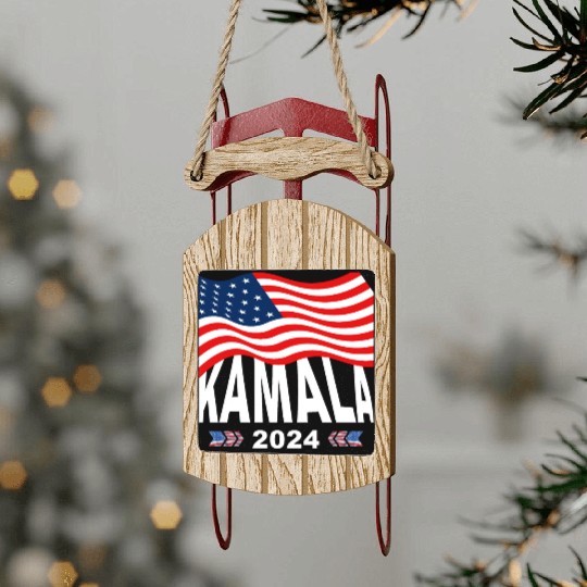 Kamala Harris 2024 For President Campaign Design Sled Ornaments