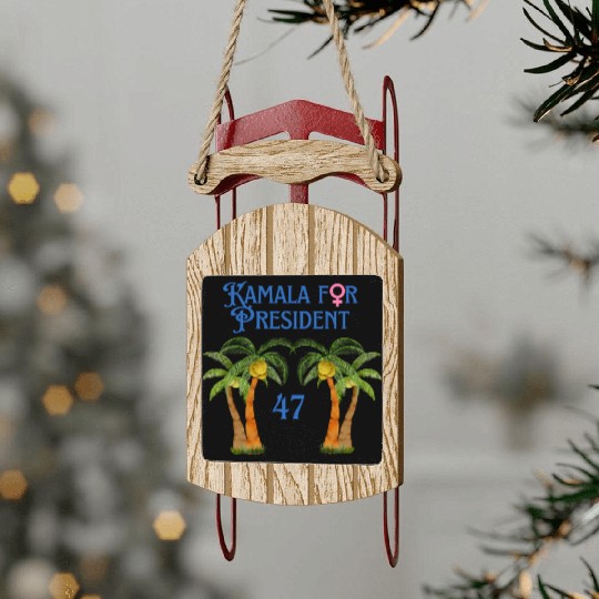 Kamala for President Coconut Tree Kamala Harris Sled Ornaments