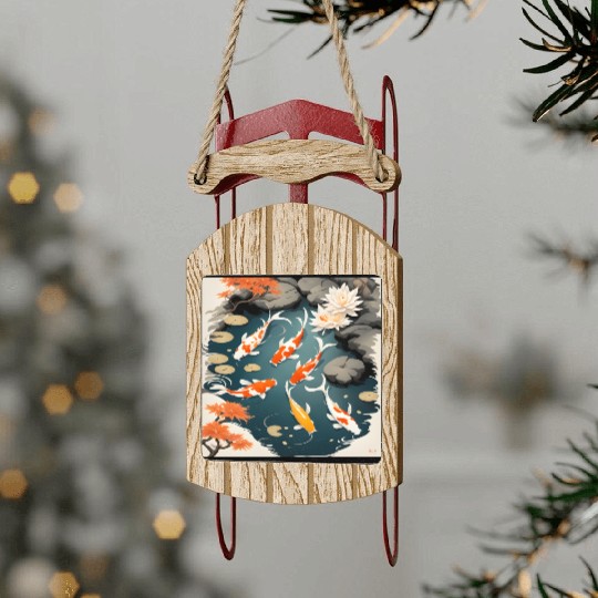 Koi Pond 2 Sled Ornaments
