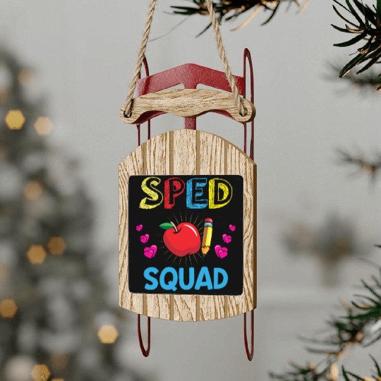 Sped Teacher special education teacher quad Sled Ornaments