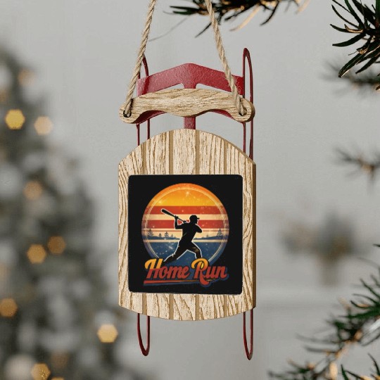 Silhouette Baseball Player Home Run Streetwear Sled Ornaments
