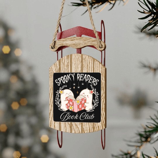 Spooky Readers Book Club -Halloween season Sled Ornaments