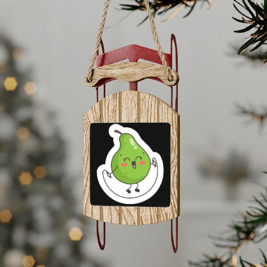 back to school pear Sled Ornaments