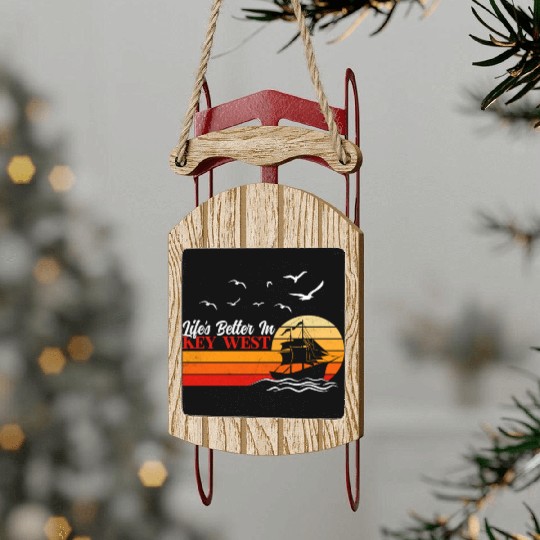 KEY-WEST FLORDIA Sailing West Keys Sailing Outfit Sled Ornaments