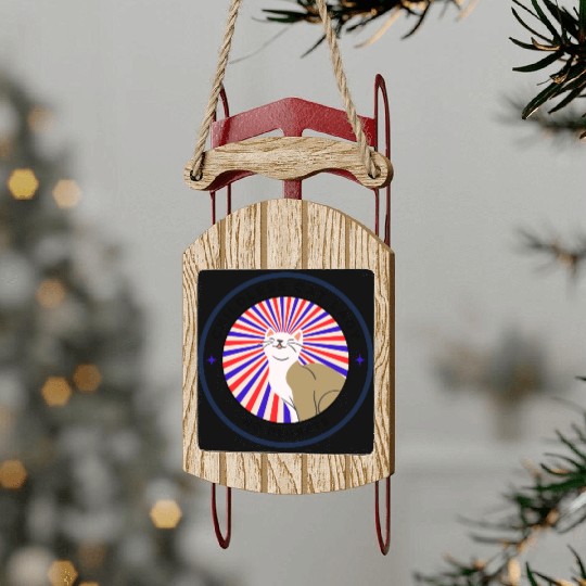 Childless cat lady. no regrets Sled Ornaments